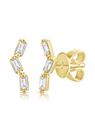 .08CT BAGUETTES AND DIAMOND STUD EARRINGS