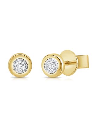 .04CT DIAMOND MIRACLE SETTING STUD EARRINGS