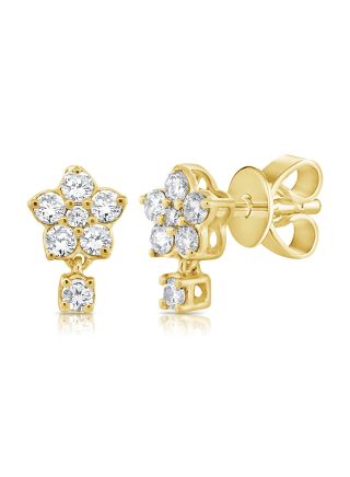 .20CT DIAMOND FLOWER STUD EARRINGS