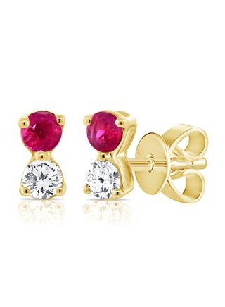 .25CT RUBY AND DIAMOND STUD EARRINGS