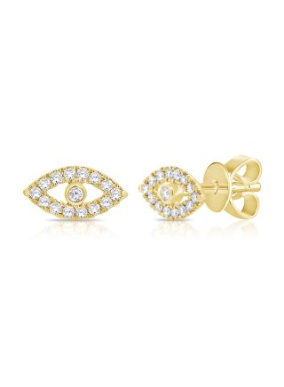 .31CT DIAMOND EVIL EYE STUD EARRINGS