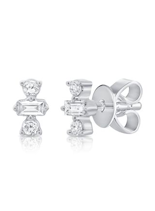 .14CT BAGUETTES AND DIAMOND STUD EARRINGS