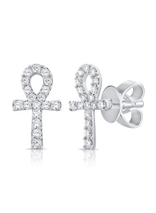 .31CT DIAMOND CROSS STUD EARRINGS