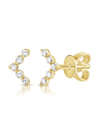 .08CT DIAMOND TRIANGLE STUD EARRINGS