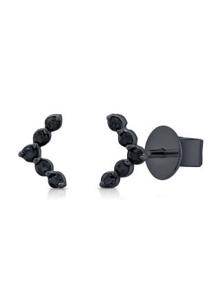 .08CT BLACK DIAMOND TRIANGLE STUD EARRINGS