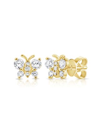 .48CT DIAMOND BUTTERFLY STUD EARRINGS