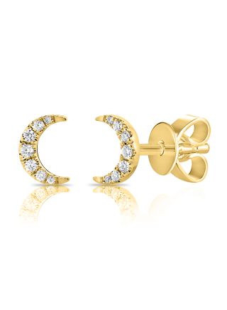 .06CT DIAMOND MOON STUD EARRINGS