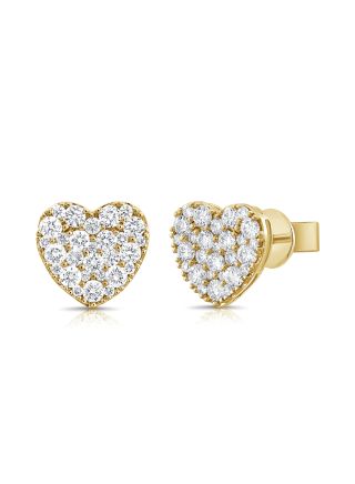 0.91CT DIAMOND HEART STUD EARRINGS