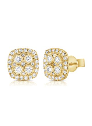 .83CT DIAMOND SQUARE MIRACLE SETTING STUD EARRINGS