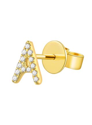 .04CT DIAMOND INITIAL A STUD EARRINGS