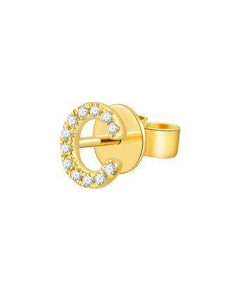 .04CT DIAMOND INITIAL C STUD EARRINGS
