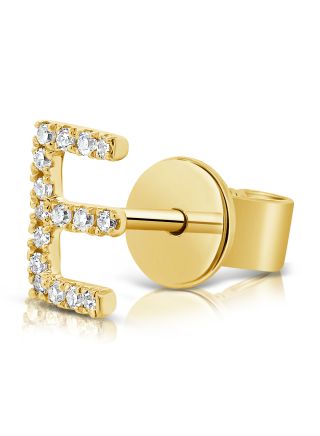 .04CT DIAMOND INITIAL E STUD EARRINGS