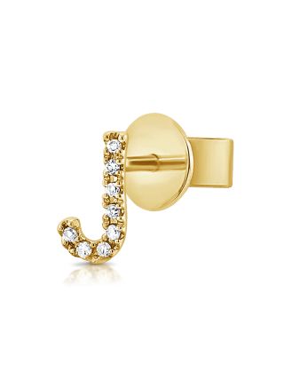 .02CT DIAMOND INITIAL J STUD EARRINGS