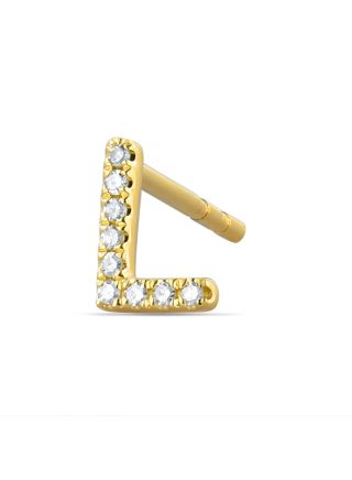 .03CT DIAMOND INITIAL L STUD EARRINGS