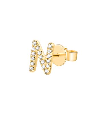 .05CT DIAMOND INITIAL N STUD EARRINGS