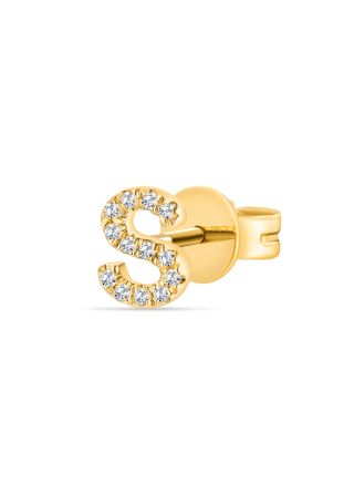 .04CT DIAMOND INITIAL S STUD EARRINGS