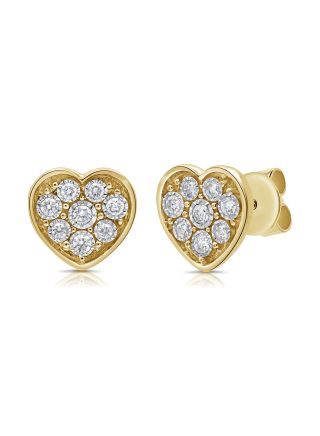 .17CT DIAMOND HEART MIRACLE SETTING STUD EARRINGS