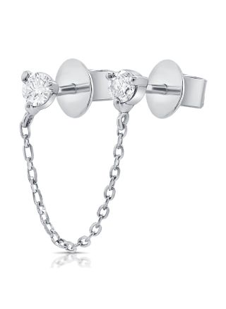 .11CT DIAMOND STUD WITH CHAIN EARRINGS