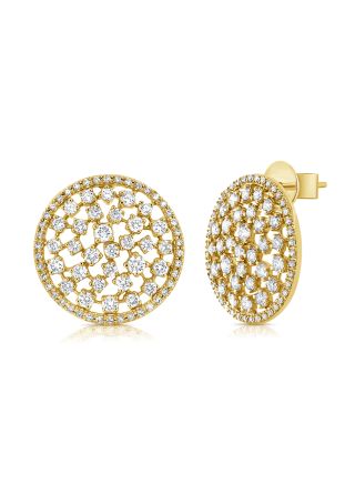 1.36CT DIAMOND CIRCLE STUD EARRINGS