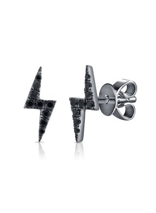 .11CT BLACK DIAMOND LIGHTNING BOLT STUD EARRINGS
