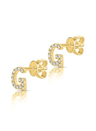 .04CT DIAMOND INITIAL G STUD EARRINGS