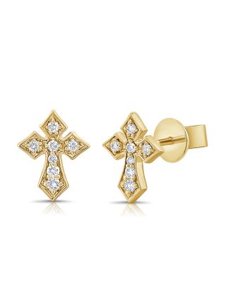 0.13CT DIAMOND CROSS STUD EARRINGS