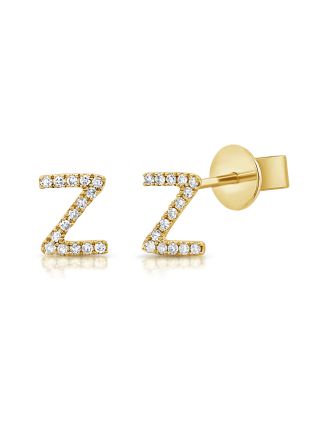 .05CT DIAMOND INITIAL Z STUD EARRINGS