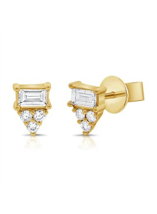 .33CT BAGUETTES AND DIAMOND STUD EARRINGS