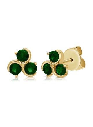 .42CT EMERALD AND DIAMOND  STUD EARRINGS