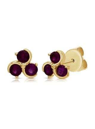 .42CT RUBY AND DIAMOND STUD EARRINGS