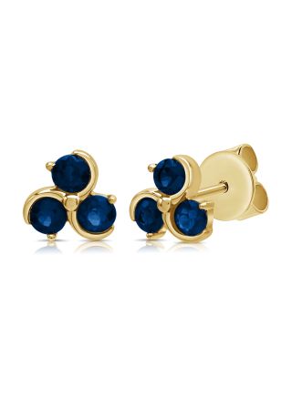 .42CT SAPPHIRE AND DIAMOND STUD EARRINGS