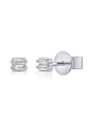 .07CT BAGUETTES DIAMOND STUD EARRINGS