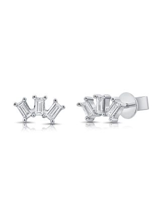 0.16CT BAGUETTES DIAMOND STUD EARRINGS