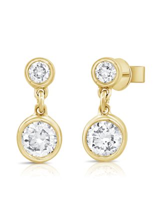 0.26CT DIAMOND BEZEL DROP EARRINGS