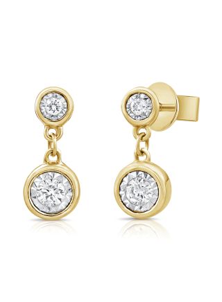 0.07CT DIAMOND MIRACLE SETTING DROP EARRINGS
