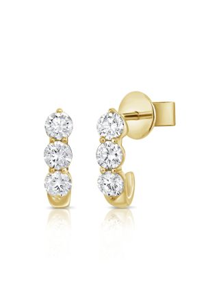0.48CT DIAMOND CAGE HUGGIE EARRINGS