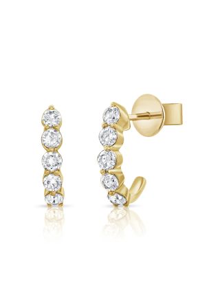 0.32CT DIAMOND CAGE HUGGIE EARRINGS