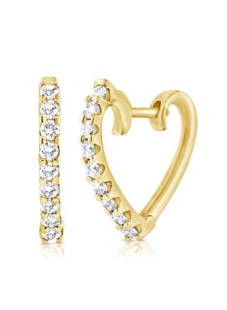.32CT DIAMOND HEART HUGGIE EARRINGS
