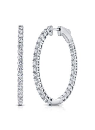 3.02CT DIAMOND HOOP EARRINGS
