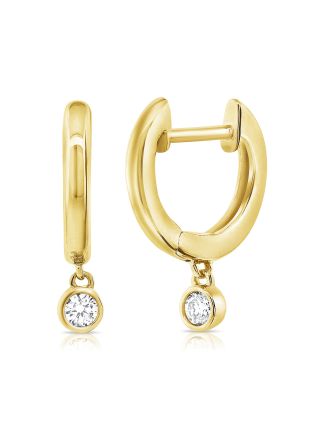 .10CT DIAMOND SOLITAIRE HUGGIE WITH CHARM EARRINGS