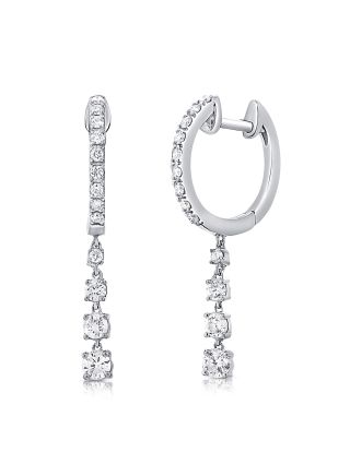 .51CT DIAMOND HUGGIE WITH CHARM EARRINGS