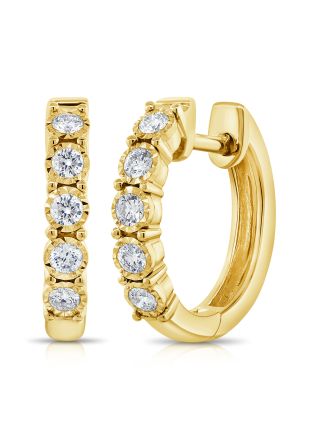 .30CT DIAMOND MIRACLE SETTING HUGGIE EARRINGS