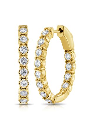 1.08CT DIAMOND MIRACLE SETTING HOOP EARRINGS