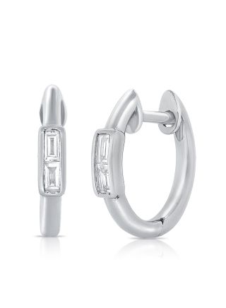 .11CT BAGUETTES DIAMOND HUGGIE EARRINGS