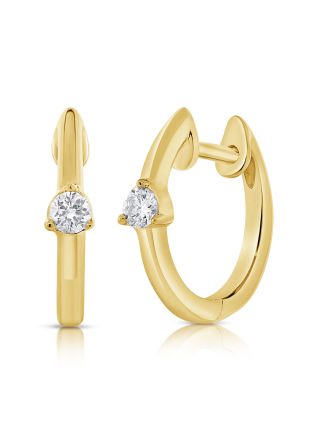 .11CT DIAMOND SOLITAIRE HUGGIE EARRINGS
