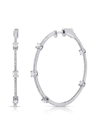 1.37CT DIAMOND HOOP EARRINGS