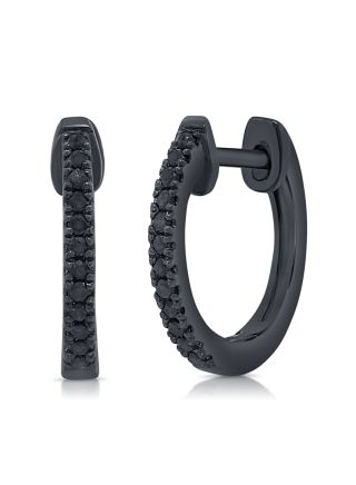 .12CT BLACK DIAMOND HUGGIE EARRINGS