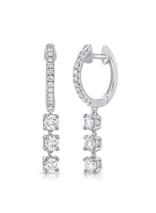 1.00CT DIAMOND HUGGIE WITH CHARM EARRINGS