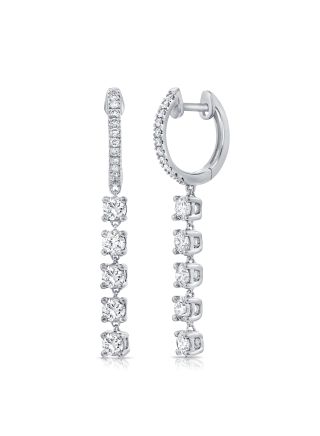 1.00CT DIAMOND HUGGIE WITH CHAIN EARRINGS