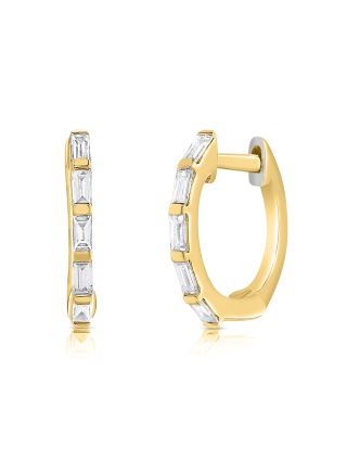 .17CT BAGUETTES DIAMOND HUGGIE EARRINGS